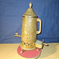 Antiker Samowar Messing Löwenmotiv Höhe 36cm Rarität