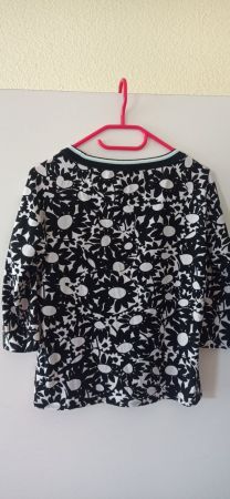 MARCCAIN Bluse Schwarz Weiss Blumen Grösse S/Mguter Zustand