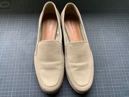 beige Damen-Lederschuhe