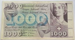 Schweizer 1000 Franken-Banknote vom 30. September 1954