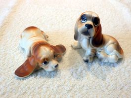 2 Jaghunde, verm. Beagle, 10cm L x 2.5cm B,  6 bzw. 8cm hoch