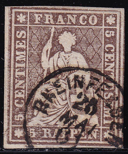 Tutti i francobolli: 1854/62 STRUBEL Zst.Nr.22G – Usato da geneve venduto da philatelie-marchand