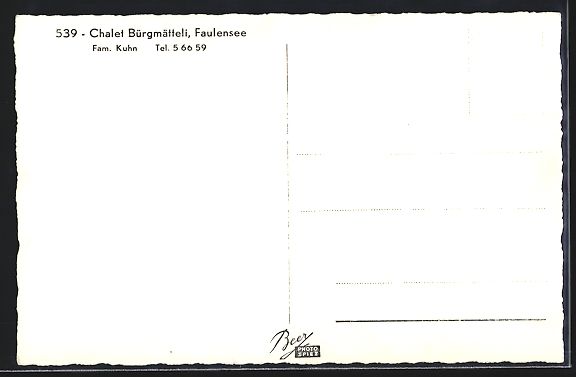 Cartes postales: AK Faulensee, Chalet Bürgmätteli – D'occasion à Berlin par bartko-reher 1