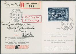 1945 - Schweizer Spende - Block - Ersttagsbrief FDC ET