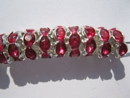 20 Strass Rondellen Blume, fuchsia, 8mm