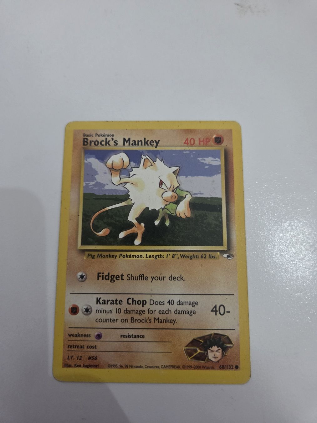 Pokémon Sammelbilder & Trading cards: Carte Pokémon Brock's Mankey Basic N° 56/132 – Gebraucht aus Yverdon les Bains von ram_k577
