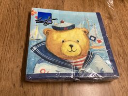 15Servietten mit Bär Motiv, Sommerdeko maritim,neu!