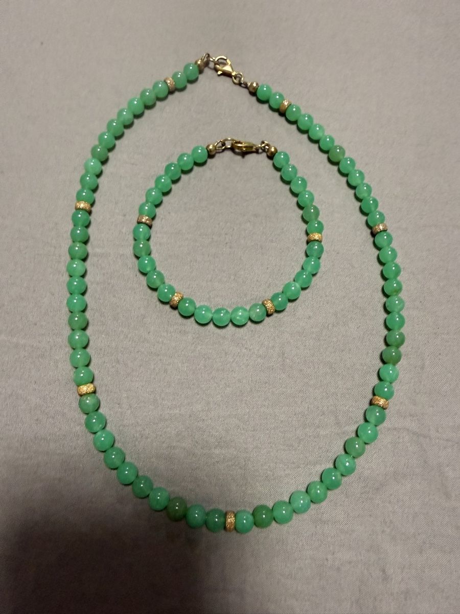 Altri gioielli: Chrysopras Kette und Armband  – Usato da Oberhof venduto da RealStone 2