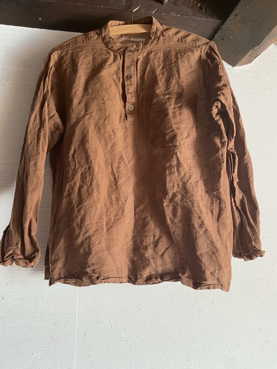 Blusen: Chemise lin marron taille M  – Gebraucht aus Geneve von Monthoux13