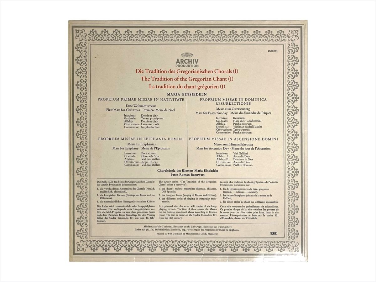 Dischi in vinile: Gregorianischer Choral Chant - Kloster Maria Einsiedeln – Usato da Luzern venduto da woti-shop 2