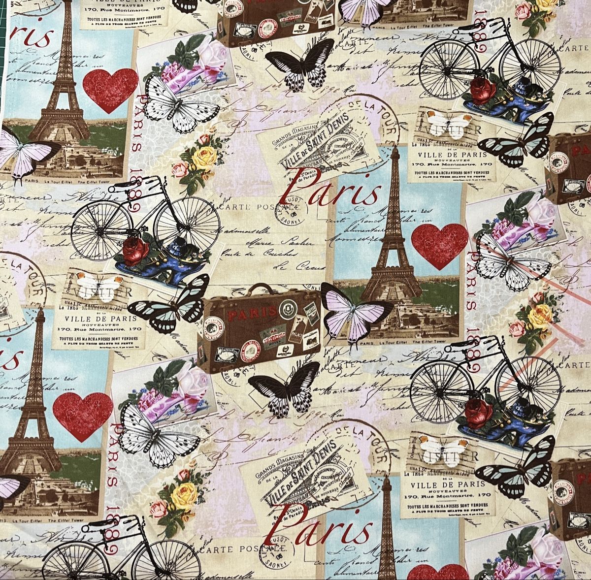 Tessuti: Patchworkstoff Paris 3 – Nuovo (secondo la descrizione) da Seuzach venduto da KreativmitStoff