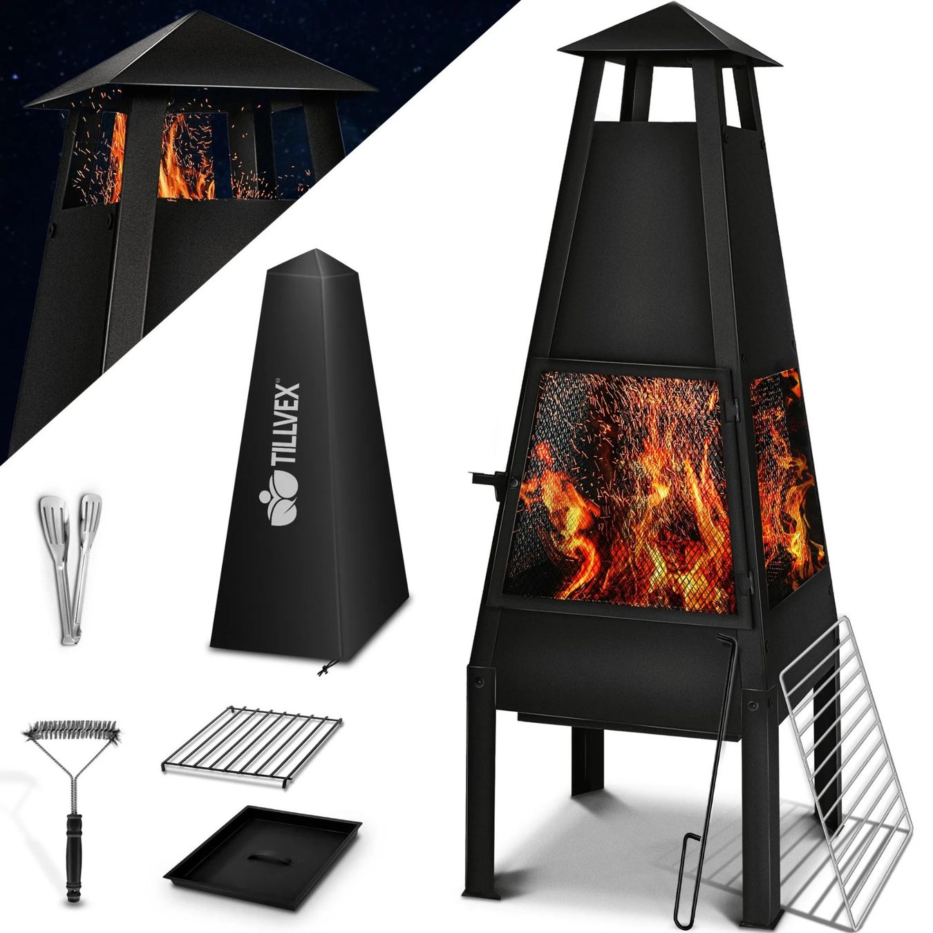 Griglie: Feuerstelle Gartenofen mit Abdeckung BBQ Grillrost – Nuovo e nell'imballaggio originale da Winterthur venduto da aredo 4