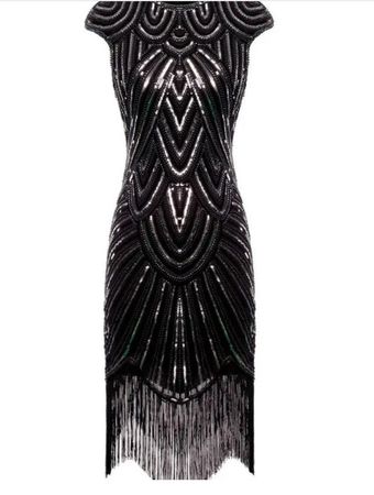 Glitzerkleid im 1920er Gatsby-Stil S