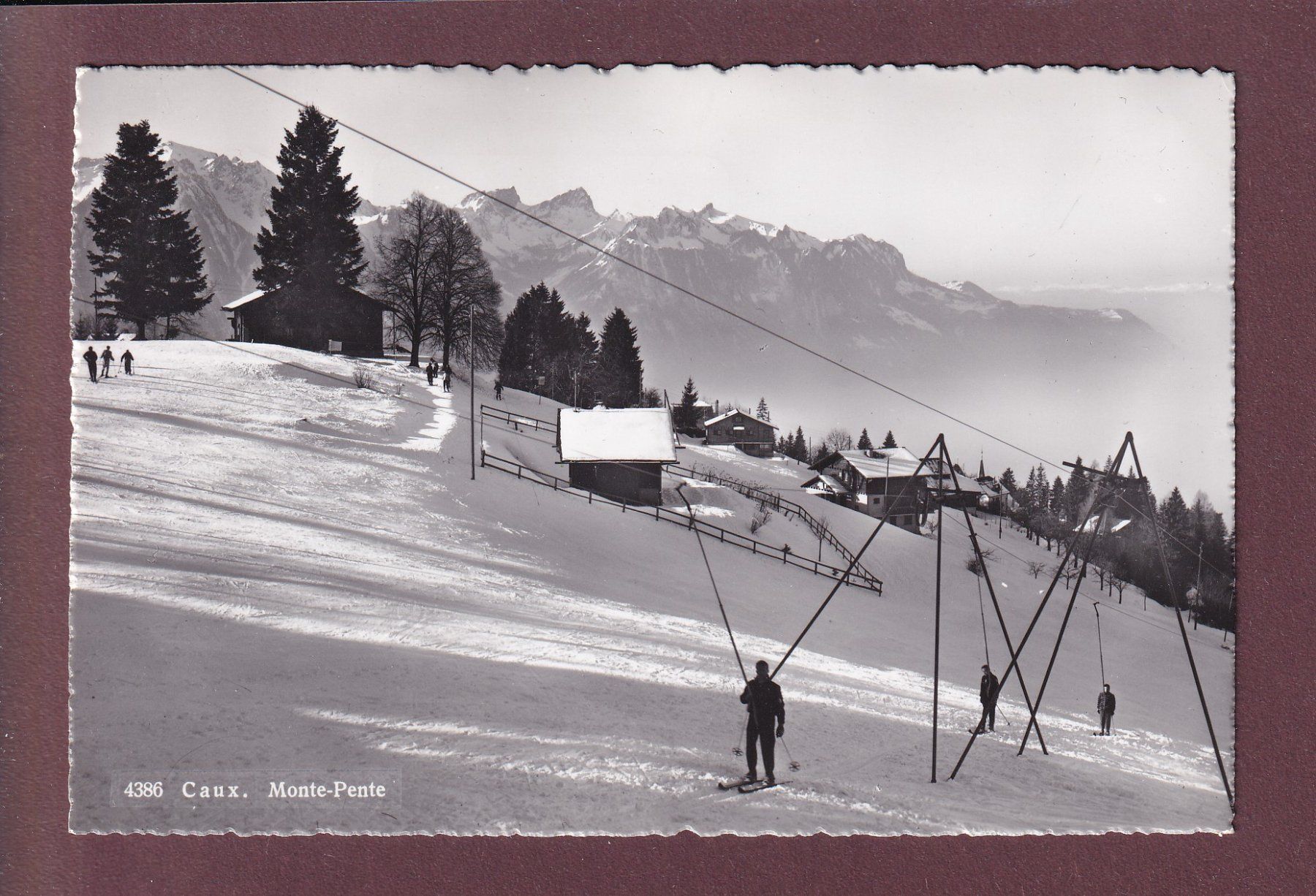Ansichtskarten: CAUX - Monte-pente - 1954 – Gebraucht aus Pully von nicecards