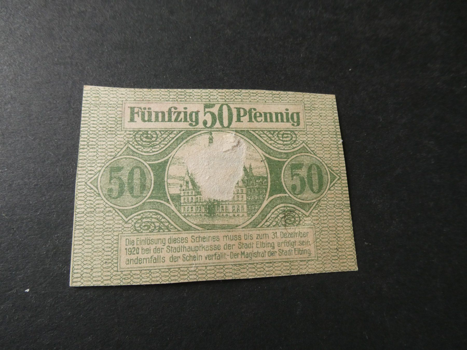 Banknoten: Dt. Reich, Elbing,  Notgeldschein – Gebraucht aus Hinterforst von Rohusri 1