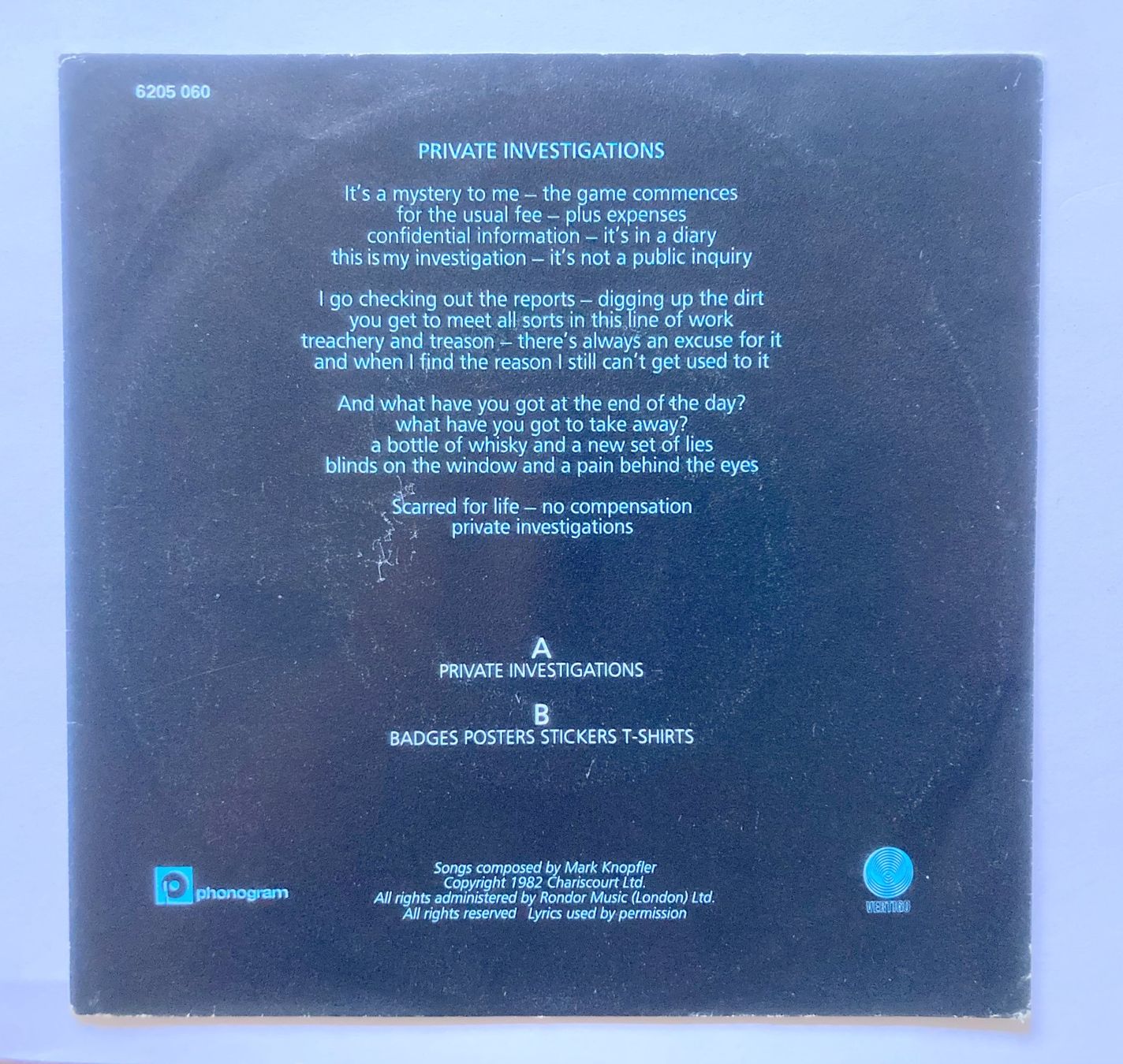 Schallplatten: DIRE STRAITS - PRIVATE INVESTIGATIONS – Gebraucht aus Bottens von hotter-than-hell 1