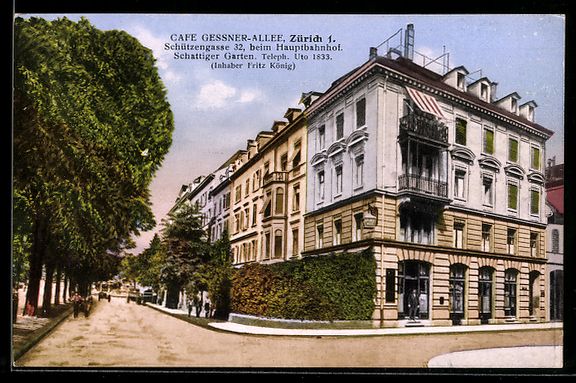 Cartes postales: Zürich, Café Gessner-Allee, Schützeng – D'occasion à Berlin par bartko-reher