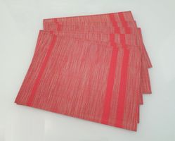 6x Tischset / Tischunterlage rot 45x33 cm