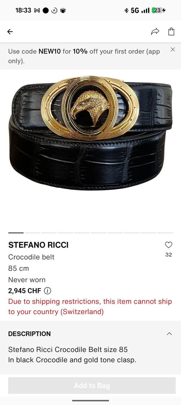 Stefano Ricci Ceintures: Stefano Ricci crocodile leather – Neuf (Voir description) à Fribourg par ale_nzf5 8