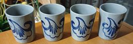 4 Original Gerzit Steingut Becher