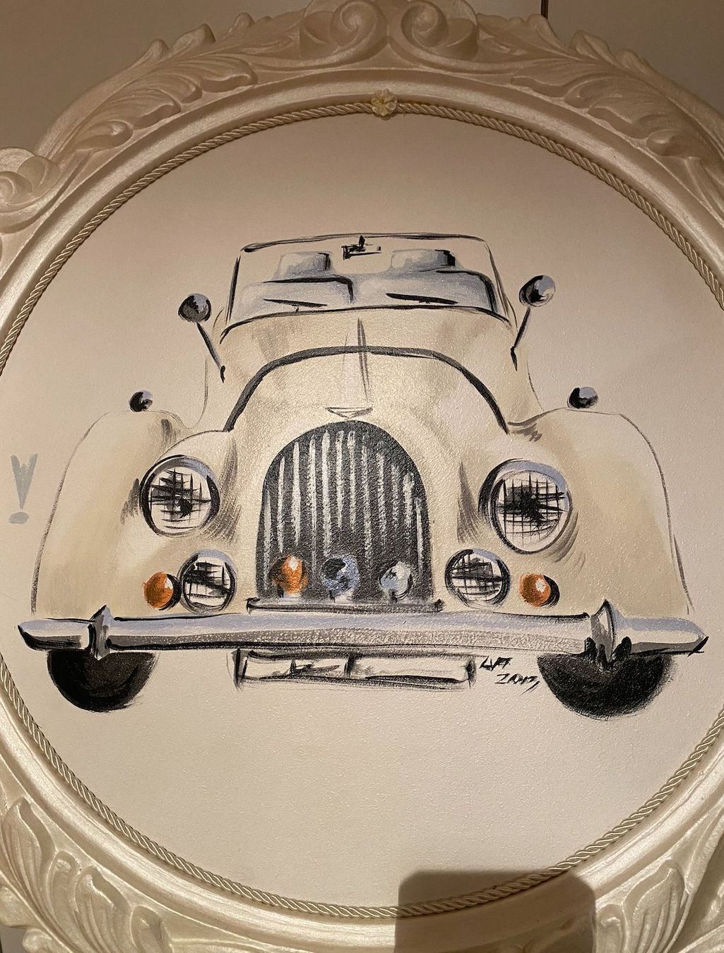 Dipinti: Retro Wandbild/Gemälde: Auto Oldtimer im Barockrahmen morgan – Usato da Ronco sopra Ascona venduto da liz_dbg6 2