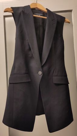 Langes schwarzes Gilet (Theory), Gr. 34, passt Reformation