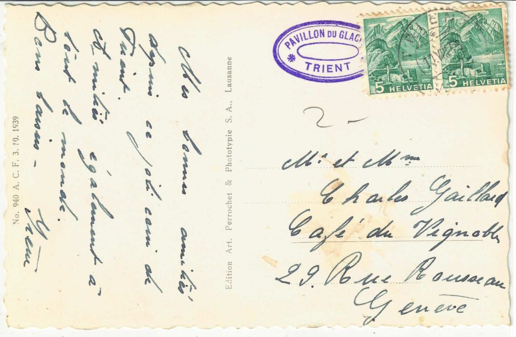 Cartoline postali: Pavillon du Glacier du Trient – Usato da Ettingen venduto da Kartenplanet 1