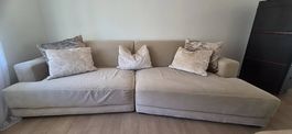 Sofa beige Couch gross big inkl Kissen