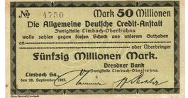 Limbach Dredner Bank 50 Mil.Mark 28.09.1923 VZ-VZ+