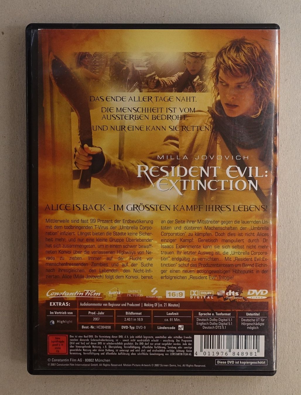 Tous les DVDs: Resident Evil: Extinction – D'occasion à Sessa par fraenklishop 1