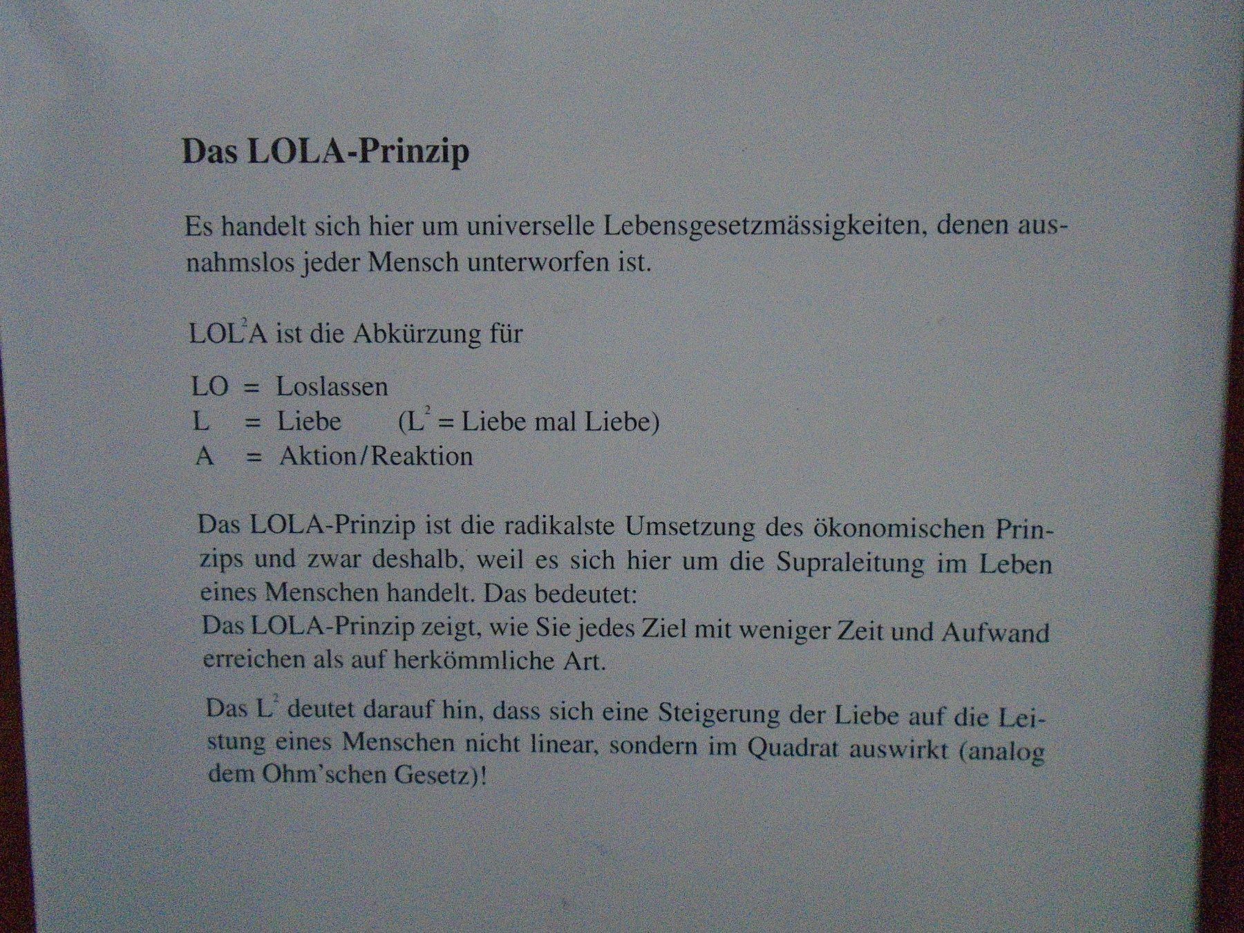 Libri: das LOLA-Prinzip - René Egli – Usato da Pfeffingen venduto da Elfenstein 1