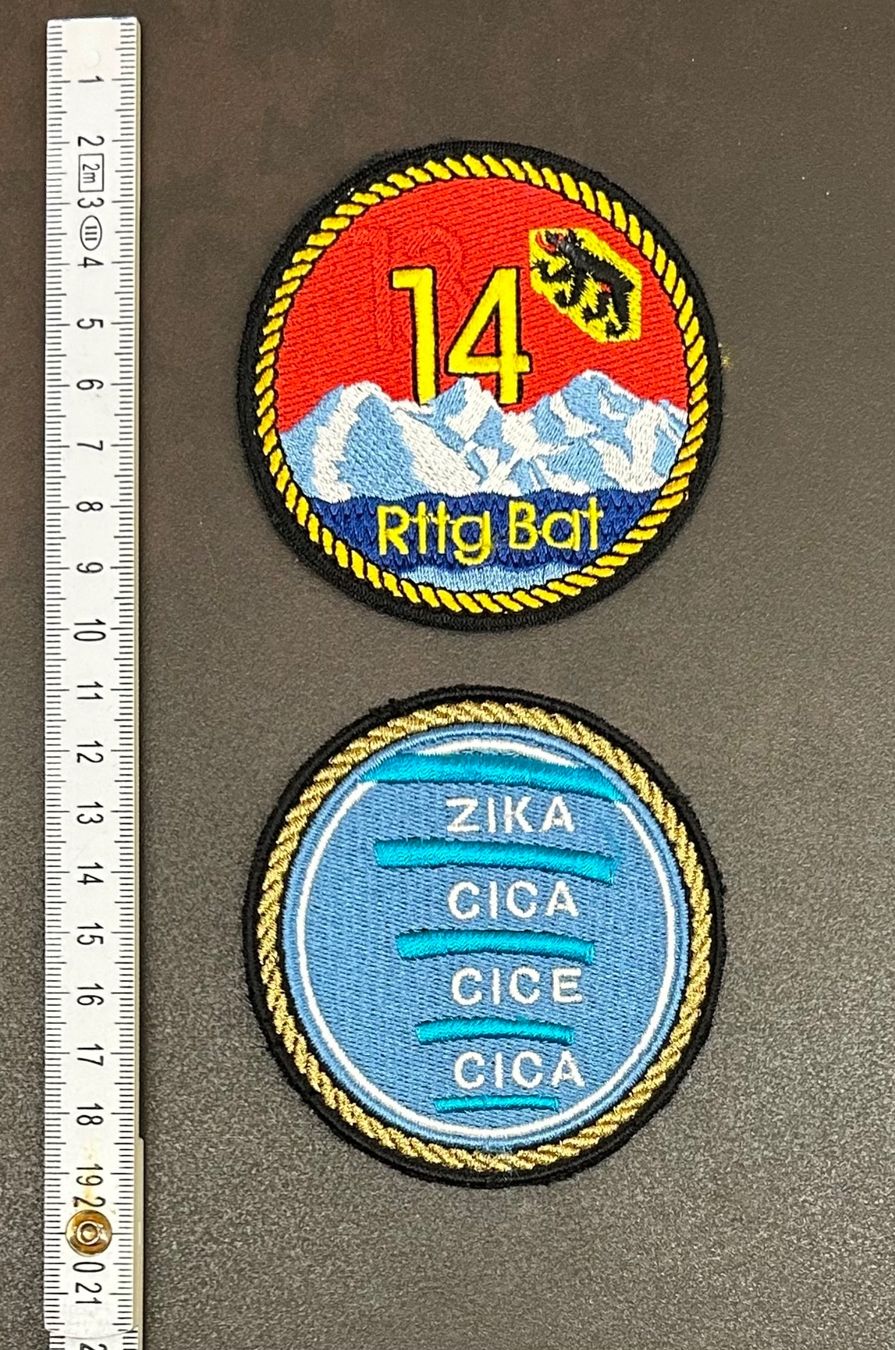 Patches: Armee: Abzeichen ZIKA und Rttg Bat 14 – Gebraucht aus Hünibach von Chatzestrecker