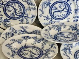 Beau Lot 8 Assiettes Anciennes MINTON « Satsouma » 1880