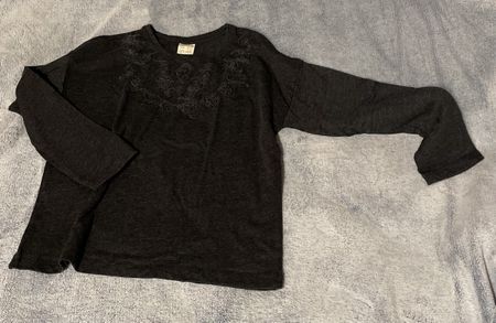 Langarmshirt mit Stickerei, Gr. 140