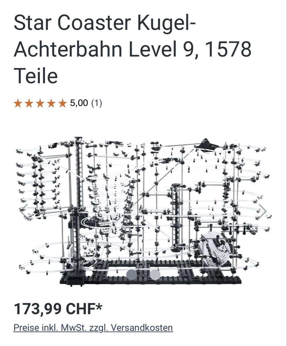Giocattoli: Space Rail Kugelbahn - Achterbahn, Level 9, 70000mm – Nuovo (secondo la descrizione) da Muri AG venduto da Domenicob1 1