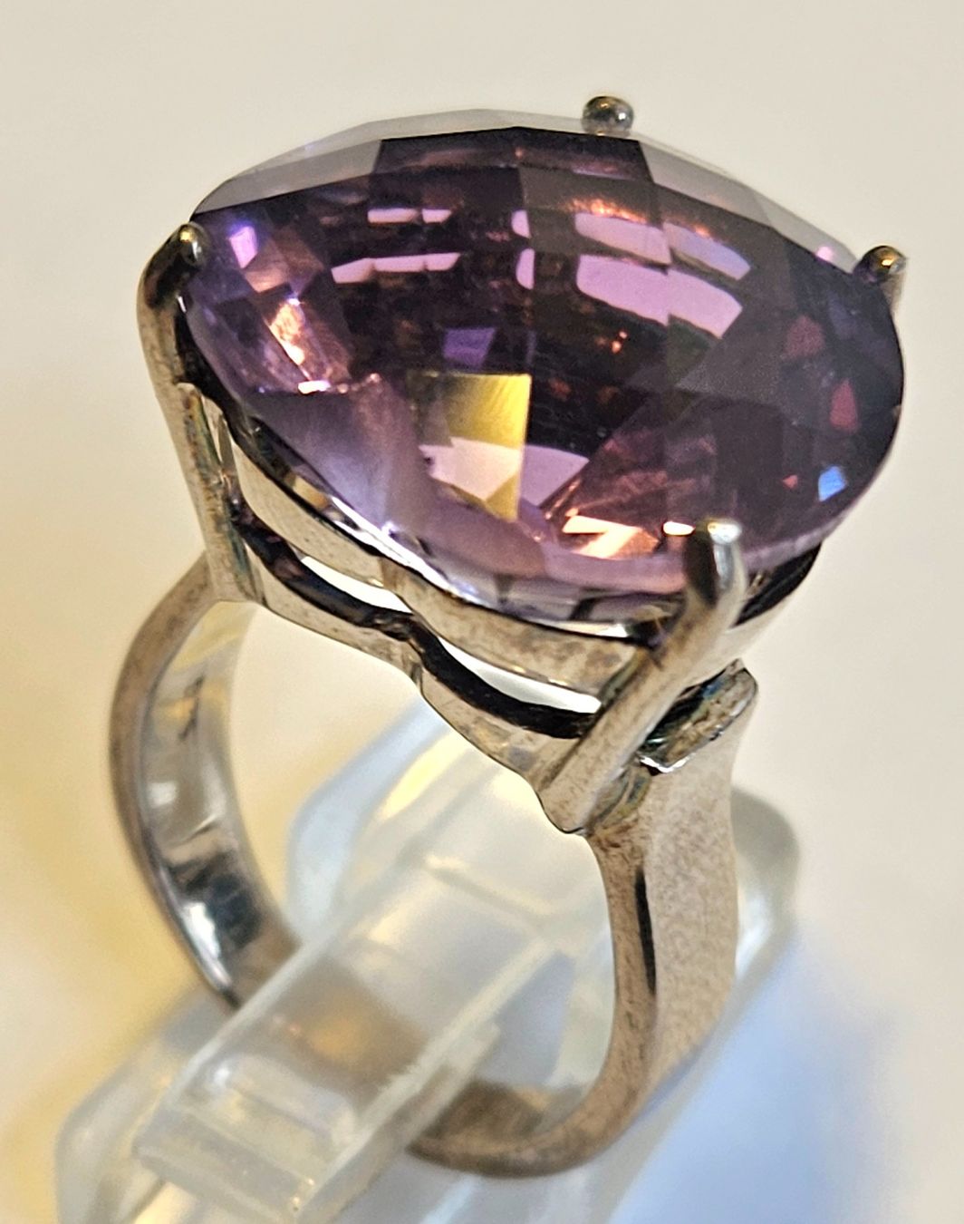 Anelli: Ring Silber Herzform grosser Amethist Neu – Nuovo (secondo la descrizione) da Zürich venduto da benedikt12 2