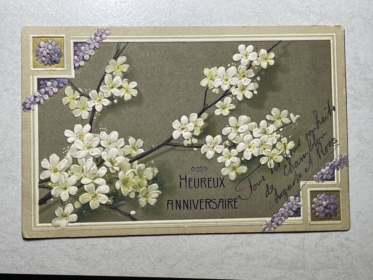 Cartoline postali: Alte Ansichtskarte "Joyeux Anniversaire",. – Usato da Strengelbach venduto da Aschatan5