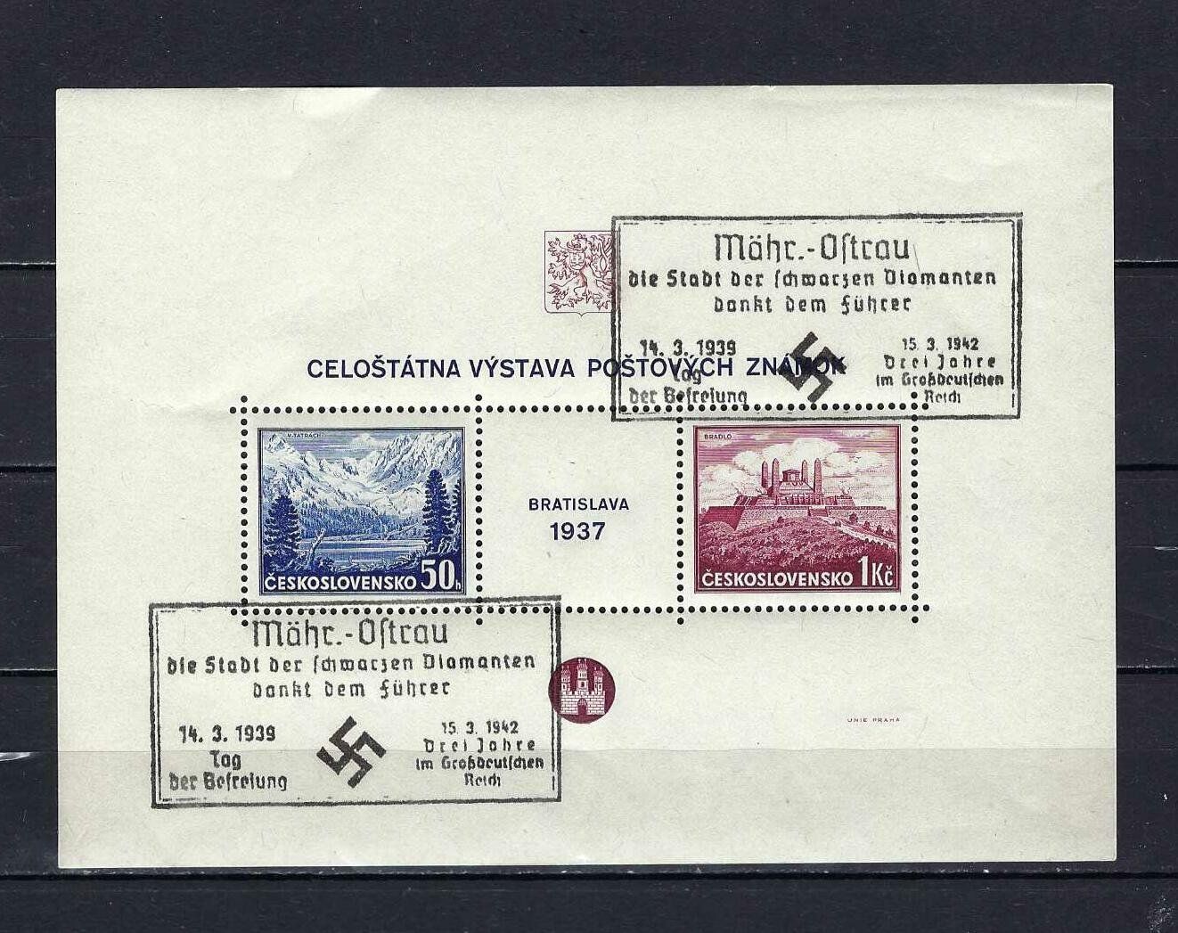 Tutti i francobolli: Sudetenland Ostrau Block ** – Nuovo e nell'imballaggio originale da Lindau venduto da Rickie123
