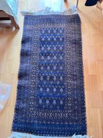 Orientalischer Teppich (Bukhara-Stil) – blau & dunkelbraun –