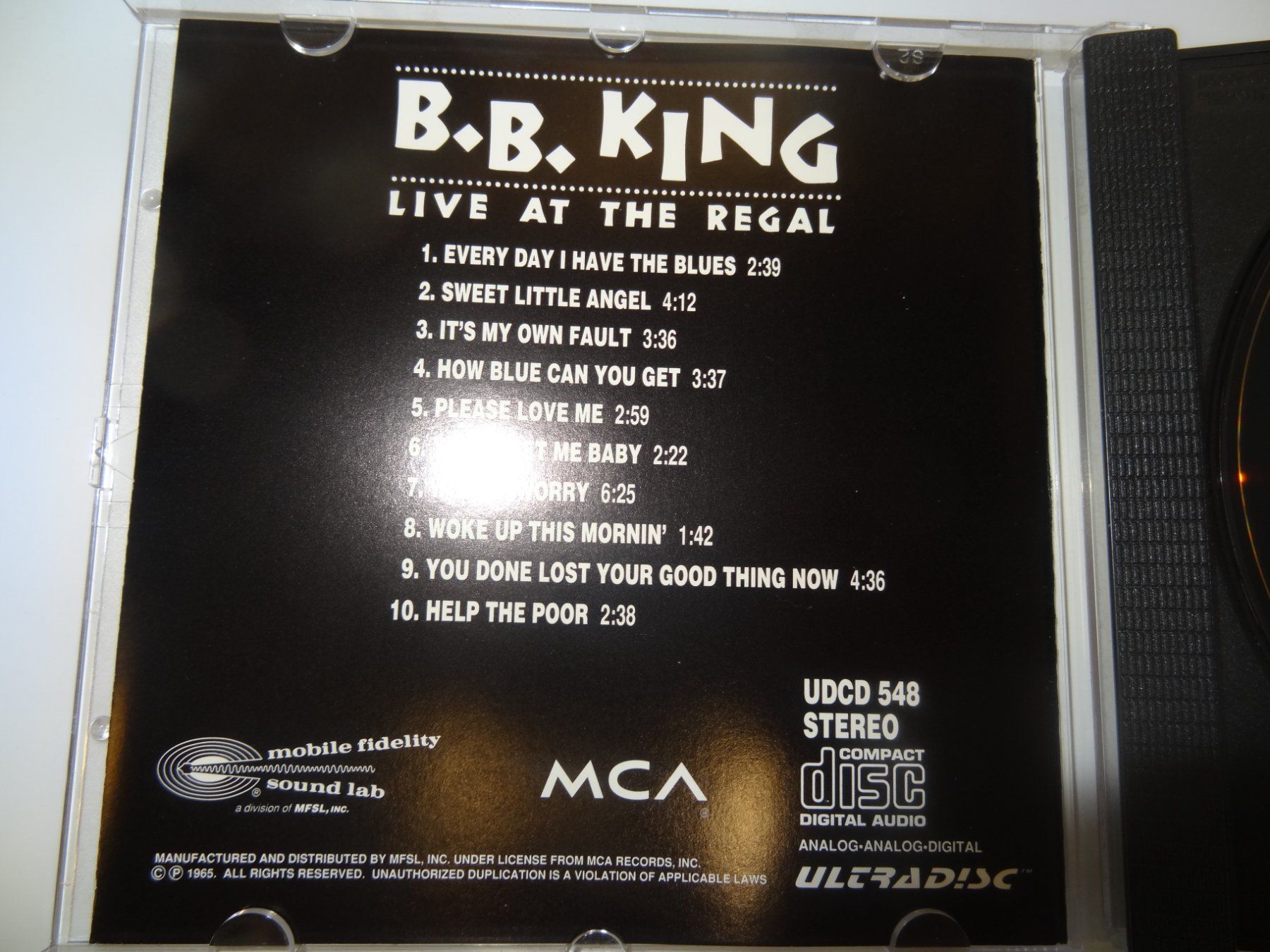 CD: B.B. King Live at the Regal MFSL UDCD 548, – Usato da luzern venduto da musicandart 3