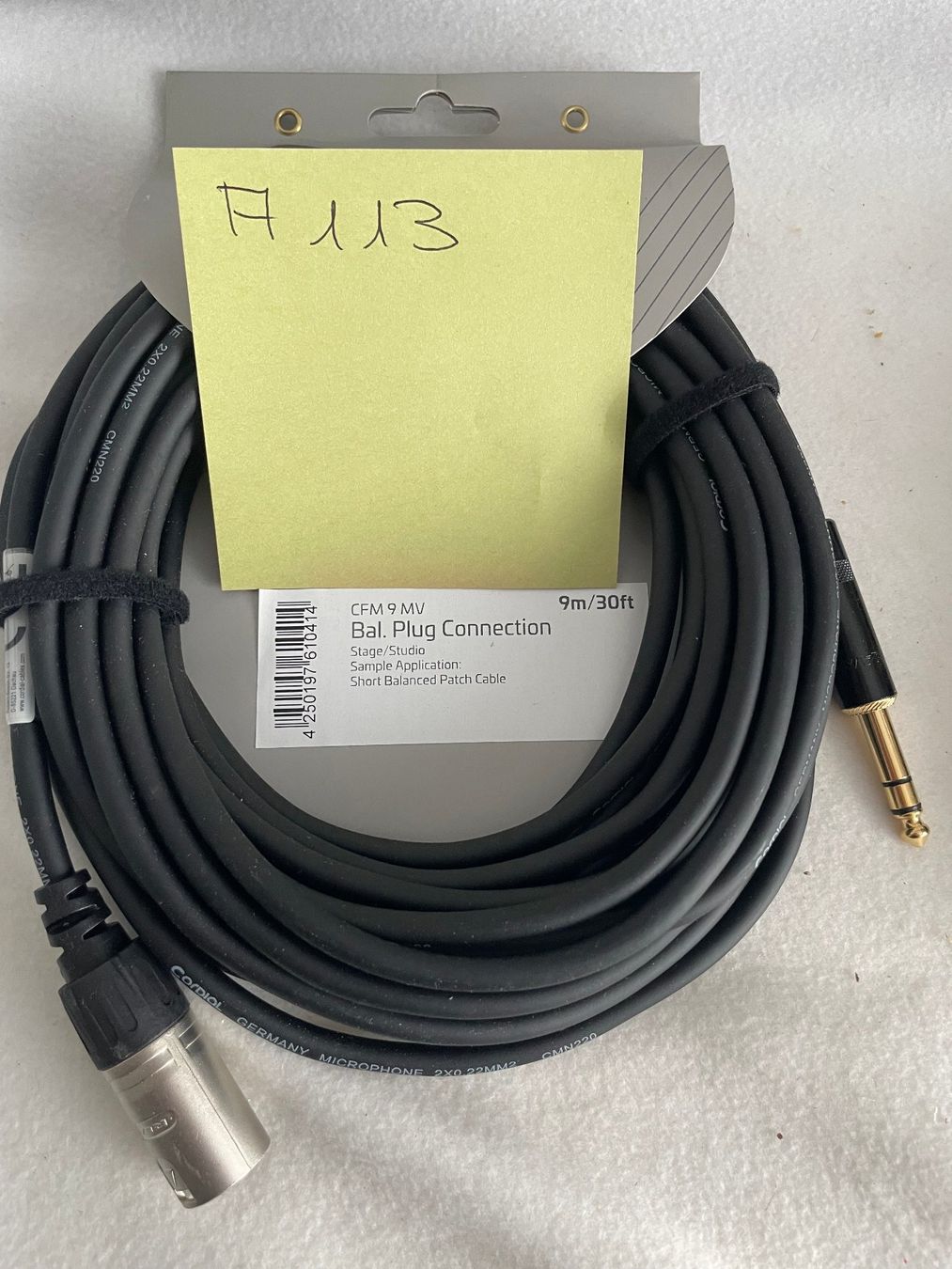Cavi: CORDIAL CFM 9 MV - Studiokabel, 9m, Jack sym.-XLRm  A 113 – Nuovo e nell'imballaggio originale da Schötz venduto da amore14 1