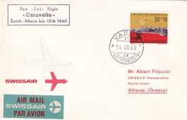 Erstflug Swissair Zürich - Athen 1960, ab FL