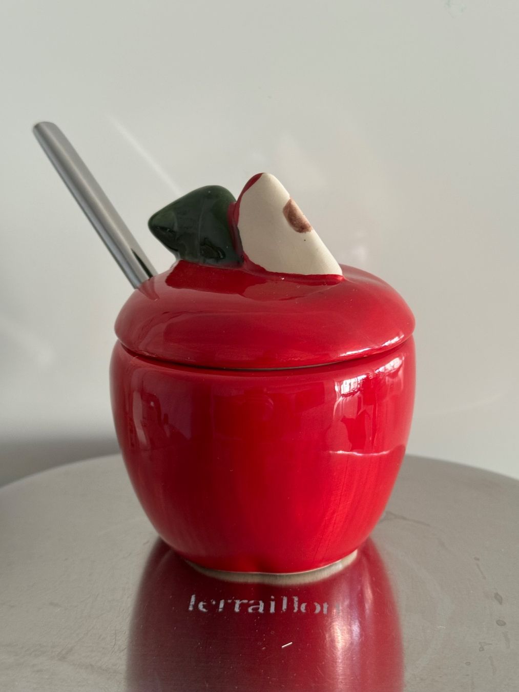 Zuccheriere: Keramik Zuckerdose Apfel rot mit Deckel – Usato da Lausanne venduto da AufLiebesehen 4