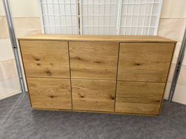 Sideboard ST GALLEN Wildeiche massiv 139 x 80cm 2 Schubladen