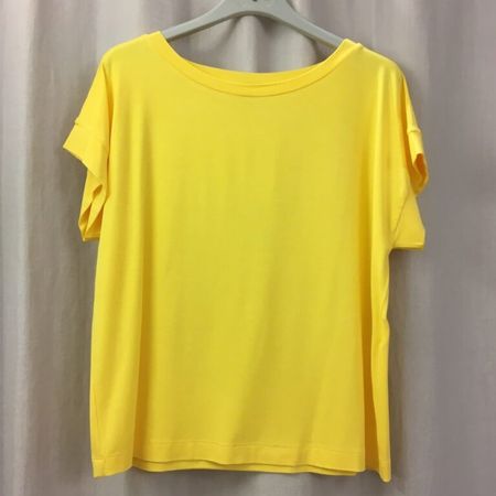 Piu & Piu Kurzarm Sommer Shirt Viscose Jersey uni gelb Gr 38