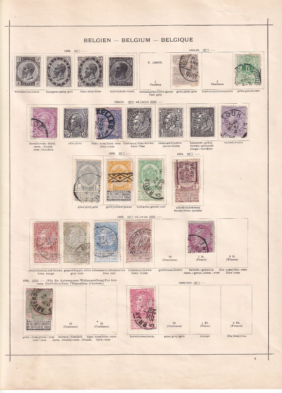 Tutti i francobolli: Restsammlung Belgien ab 1869 - 1905 – Usato da Birsfelden venduto da chr_yq2g 2