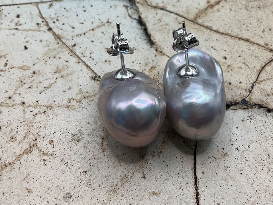 Orecchini pendenti & Orecchini a lobo: Wow, grosse Ohrstecker, Barockperlen mit Sterlingsilber – Nuovo (secondo la descrizione) da luzern venduto da Alpendorf1 2