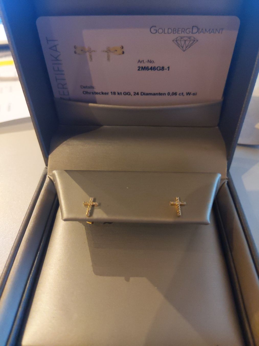 Orecchini pendenti & Orecchini a lobo: boucles d'oreilles croix Goldberg diamant – Nuovo e nell'imballaggio originale da WINTERTHUR venduto da judas19 2
