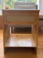 2 Nachtisch oder Beistelltisch Holz und Wiener Geflecht