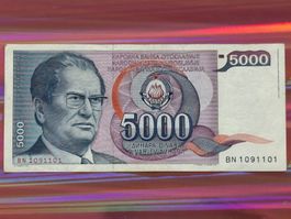 Belgrad 1985 - Jugoslawien - 5000 Dinara - Tito